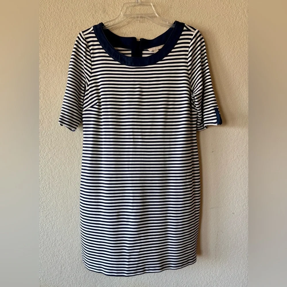 BANANA REPUBLIC WOMENS STRIPE SCOOP NECK SHORT SLEEVE DRESS‎ -- 14